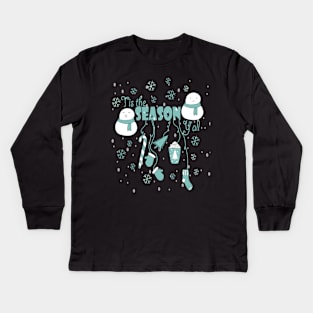 Tis the Season New Year Vibes Cute Holiday Gift Kids Long Sleeve T-Shirt